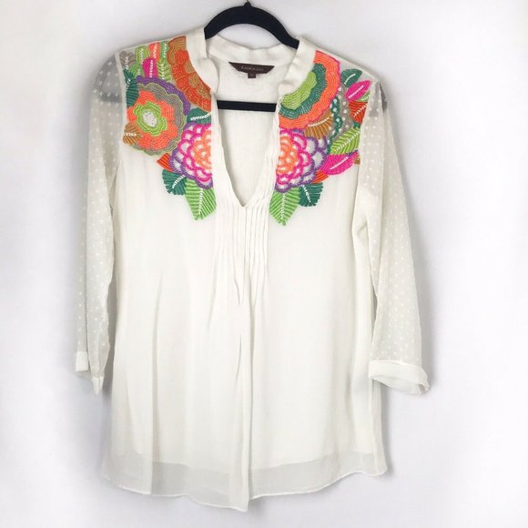 Anthropologie Tops - Ranna Gill Anthropologie Embroidered Top Tunic, S